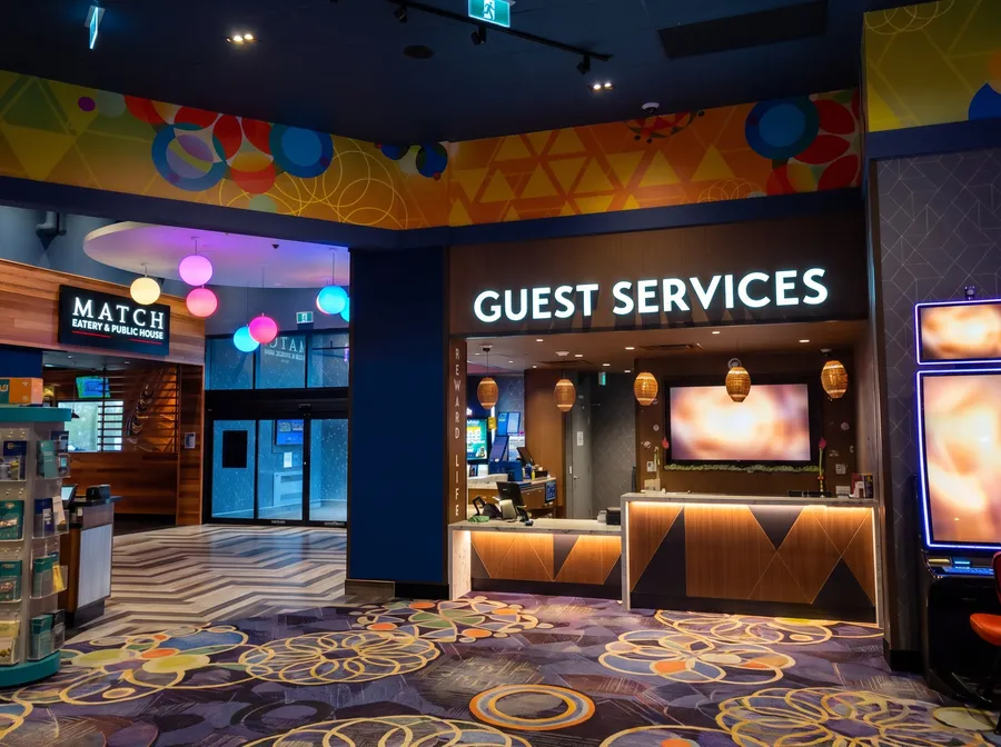 The Guest Services desk at Playtime Casino Wasaga Beach